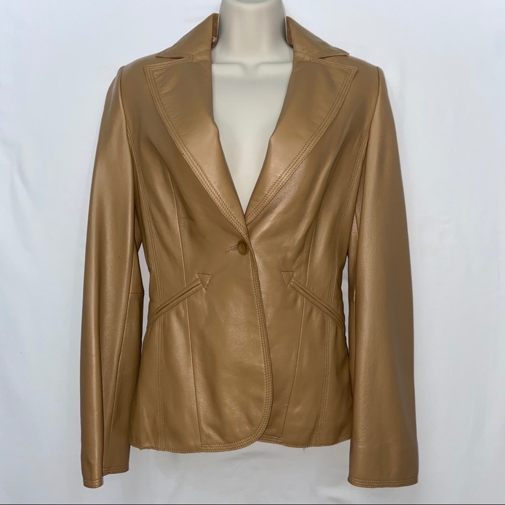 Mango Vintage Lamb Leather Jacket